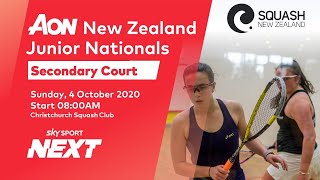 Day 3  Court 2  Aon New Zealand Junior Squash Nationals [upl. by Brigette]