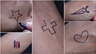 very simple and small tattoo designs making with pen [upl. by Rafaelle463]