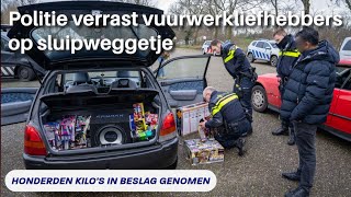 Politie verrast vuurwerkliefhebbers op sluipweggetje [upl. by Nelram]