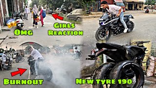 Installing Michelin 15070 Tyre ‼️ In My Rs200 Monster Look‼️Crazy Burnout😍 And Public Reactions🔥 [upl. by Solahcin]