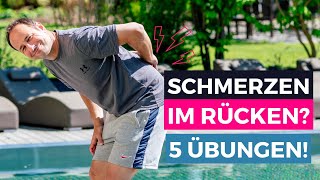 Schmerzfrei im Rücken 🤩 Diese 5 Übungen helfen [upl. by Incrocci328]