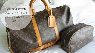 Louis Vuitton Keepall 50 How I pack it  What fits 2016♡ [upl. by Ythomit]