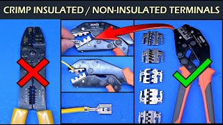 How To Crimp Insulated amp NonInsulated Crimp Terminals  IWISS Crimp Tool [upl. by Alisen71]