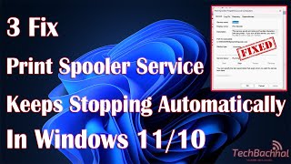 How to Fix Print Spooler Service Keeps Stopping Automatically in Windows 1110 [upl. by Savitt949]