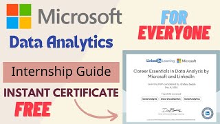 Microsoft Data Analytics  Free Certification  Internship Guide [upl. by Niwde]