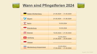 Wann sind Pfingstferien 2024 [upl. by Annahsat]