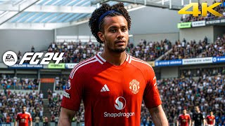 FC 24  Brighton vs Manchester United Ft Zirkzee De ligt  Premier League 2425 Full Match  4K [upl. by Cirde]