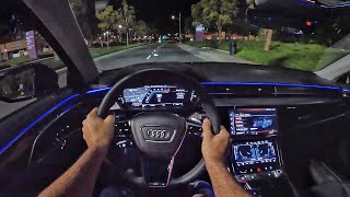 2022 Audi S8 L POV Night Drive 3D AudioASMR [upl. by Irtemed785]