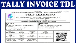 Invoice Customized TDL File in Tally Prime  Invoice format TDL  Tally TDL  Self Learning [upl. by Ateiluj]