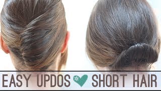 Easy updos for short hair [upl. by Yeltihw]