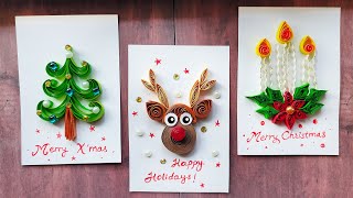 DIY Paper Quilled Christmas Tags  Christmas Gift Cards [upl. by Mcafee37]