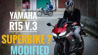 YAMAHA R15v3 SUPERBIKE MOD  modifications  2018  INDIA [upl. by Anette440]