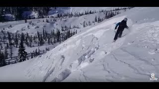 Skier triggers avalanche on Mt St Helens [upl. by Skurnik]