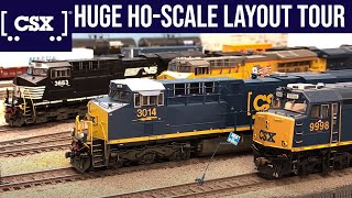 CSX Freight Trains in Stunning HO Scale  Bruce Friedman’s CSX Model Railroad  Full Layout Tour [upl. by Doane]