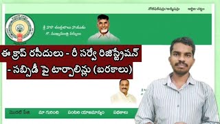 ఈ క్రాప్ ఈ పంట రసీదులు  సబ్సిడీ పై టార్పాలిన్లు బరకాలు  రీ సర్వే గ్రామాల్లో రిజిస్ట్రేషన్లు [upl. by Nylanej846]