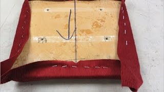 How to tension fabric Upholster backrest and seat [upl. by Zebe269]