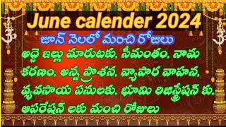 Important days in June 2024June calendar in telugu [upl. by Zetra750]