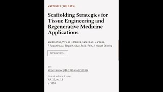 Scaffolding Strategies for Tissue Engineering and Regenerative Medicine Applications  RTCLTV [upl. by Atworth]