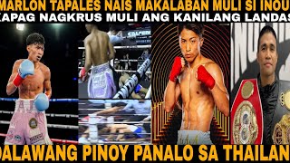 Dalawang pinoy nanalo sa thailand  Marlon tapales papalag muli kay Naoya Inoue Kung magkrus sila [upl. by Kilbride965]