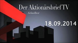 22092014  Schnelltest Der Aktionärsbrief TV [upl. by Esch]