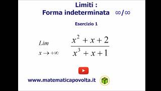 Limiti  forma indeterminata ∞∞  Esercizio 1 [upl. by Eeldarb]