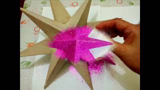 DIY STAR ORNAMENTPAROL MADE OF RECYCLED CARTON BOX [upl. by Idnahc]