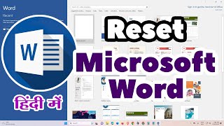 How to Reset Microsoft Word to Factory Default Settings  Hindi [upl. by Llertnauq48]