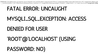 How to Solve  Fatal error Access denied for user rootlocalhost using password NO [upl. by Geesey]