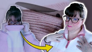 Upcycling A Cheap Discount Sweater with Sock Yarn and SCISSORS [upl. by Gader522]