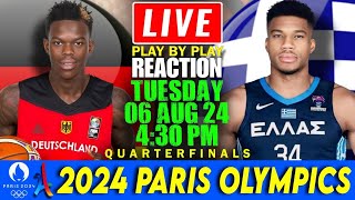 🔴LIVE Germany vs Greece Basketball Quarterfinals Play by Play Reaction  2024 Paris Olympics [upl. by Emanuel]