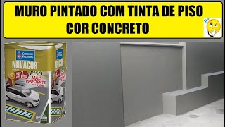 MURO PINTADO COM TINTA DE PISO NOVACOR COR CONCRETO  SHERWIN WILLIAMS [upl. by Cud]