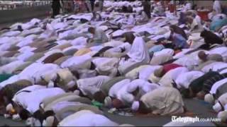 Thousands of Muslims pray outside Mosque in Mecca ahead of Hajj pilgrimage [upl. by Towne792]