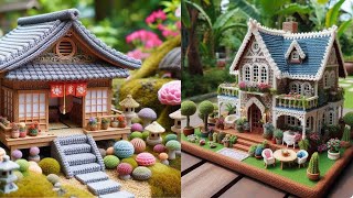 Crochet🏡 Crochet Charms House Miniatures ‐ Beautiful Crochet Images [upl. by Nairrot]