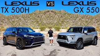 BEST LEXUS SUV  2024 Lexus GX 550 vs 2024 Lexus TX 500h Comparison [upl. by Oiramrej]