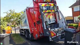 Waverley borough council Biffa mercedes Olympus econic emptying Black refuse bins [upl. by Treva706]