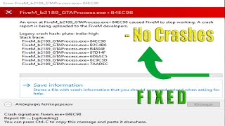 How to Fix All Types of FiveM Crashes [upl. by Repsihw]