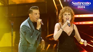 Sanremo 2024 Fiorella Mannoia con Francesco Gabbani canta quotChe sia benedettaquotquotOccidentalis karmaquot [upl. by Artenahs]