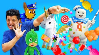 ¡Una PIÑATA para el fantasma Juguetes de los Paw Patrol y los PJ Masks para niños [upl. by Sagerman]