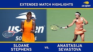 Extended Highlight Sloane Stephens vs Anastasija Sevastova  2018 US Open QF [upl. by Chan]