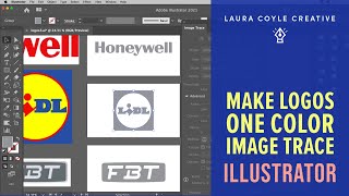 Make JPG and PNG Logos One Color Vector and Remove Background in Adobe Illustrator [upl. by Adna64]