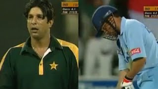 Sachin Tendulkar vs Wasim Akram 🤯😳 plays the best shot ever and [upl. by Llebanna328]