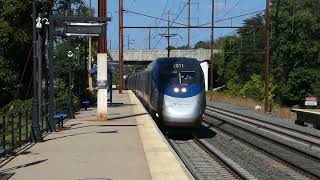 Acela lays on the horn at Odenton MD [upl. by Aihsotan]