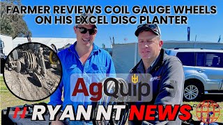 Coil Gauge Wheels on Excel Disc Planter  AgQuip Field Days  Review  Seeders amp Planting [upl. by Nahsed]