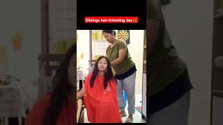 siblings hair trimming daybeautificationytshorts lunhomemakermakeup hairstylefashionsiblings [upl. by Kerwin]