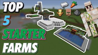 Minecraft 5 EASY EARLY GAME FARMS for Every World [upl. by Tolman]