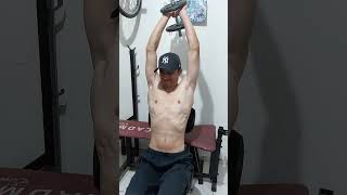 TREINO DE TRÍCEPS EM CASA ECTOMORFO COM ANILHAS E HALTERES treino academia musculação [upl. by Raknahs654]