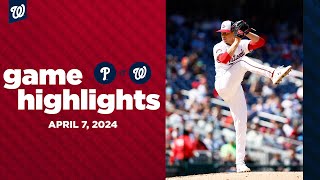 Phillies vs Nationals Game Highlights 4724  MLB Highlights [upl. by Acinelav]