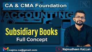 7 Subsidiary Books  Primary Books  CA CMA Foundation Accounts in Malayalam [upl. by Nostrebor774]