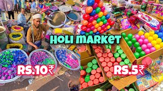 Cheapest Holi Market 2024  Exploring Gulal ColourPichkari ₹3RS holi stash😱 sadar bazar delhi [upl. by Toy793]