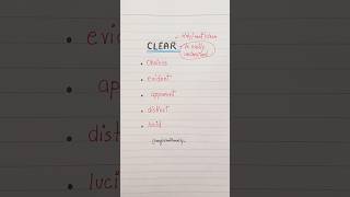 Synonyms for quotClear quot 💯👩‍🏫✅️ english education grammar englishtips [upl. by Gimpel]